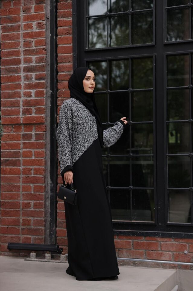 Chanel Detaylı Kaşe Abaya