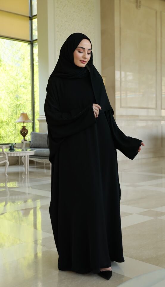 Taş Biye Detaylı Suudi Elbise Abaya