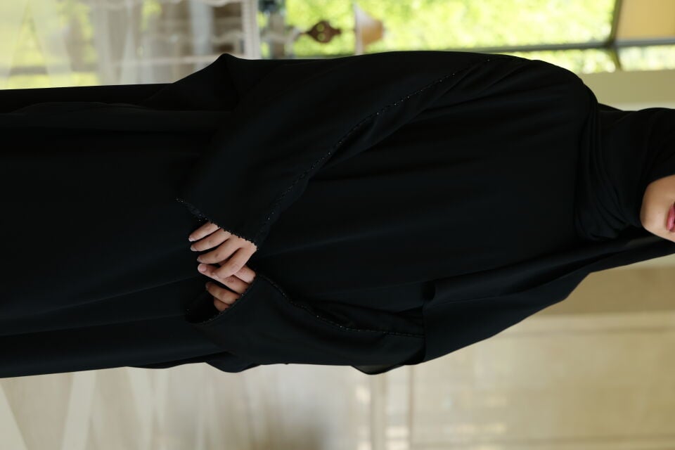 Taş Biye Detaylı Suudi Elbise Abaya